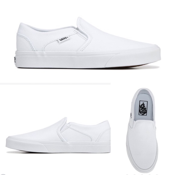 NO OFFERS NIB women’s white Vans slip on sneakers! - Picture 8 of 9